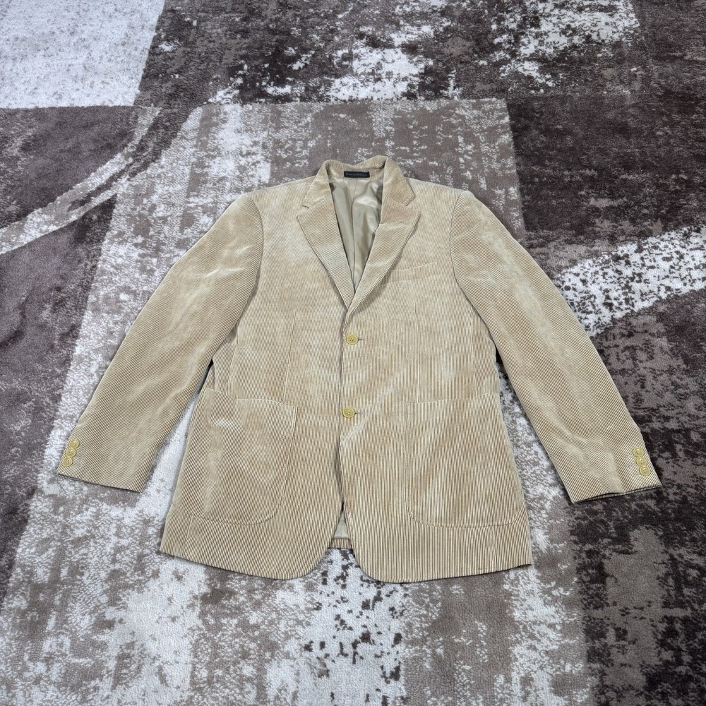 Ermenegildo‎ Zegna Brown Corduroy Two Button Blazer Sport Coat Mens 50 Western